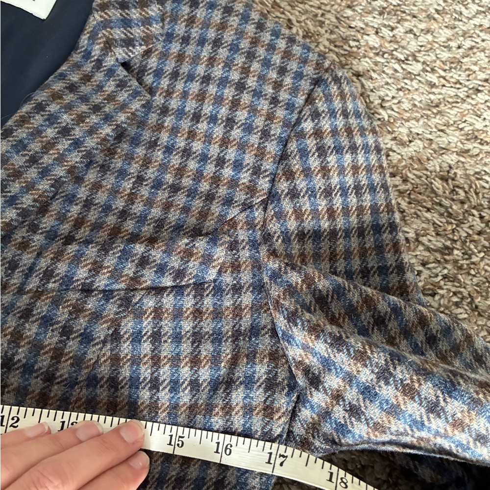 Women’s Scapa Brown Blue Wool Houndstooth Blazer: Size 40 US M - Picture 12 of 16